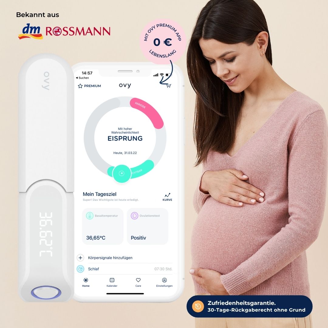 Ovy App Lifetime-Mitgliedschaft mit Bluetooth Basalthermometer (Kinderwunsch)