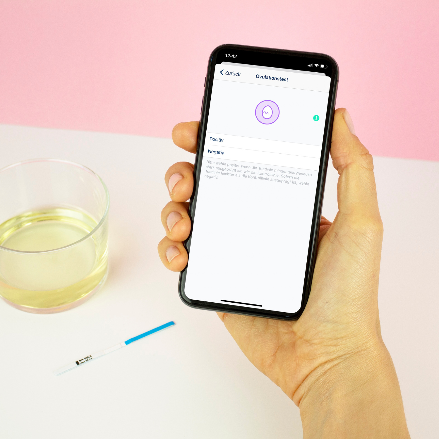 Ovulationstest der Marke Ovy mit Ovy App als Zyklus-Tracking App für Symptothermale Methode Ovy Ovulationstest Streifen