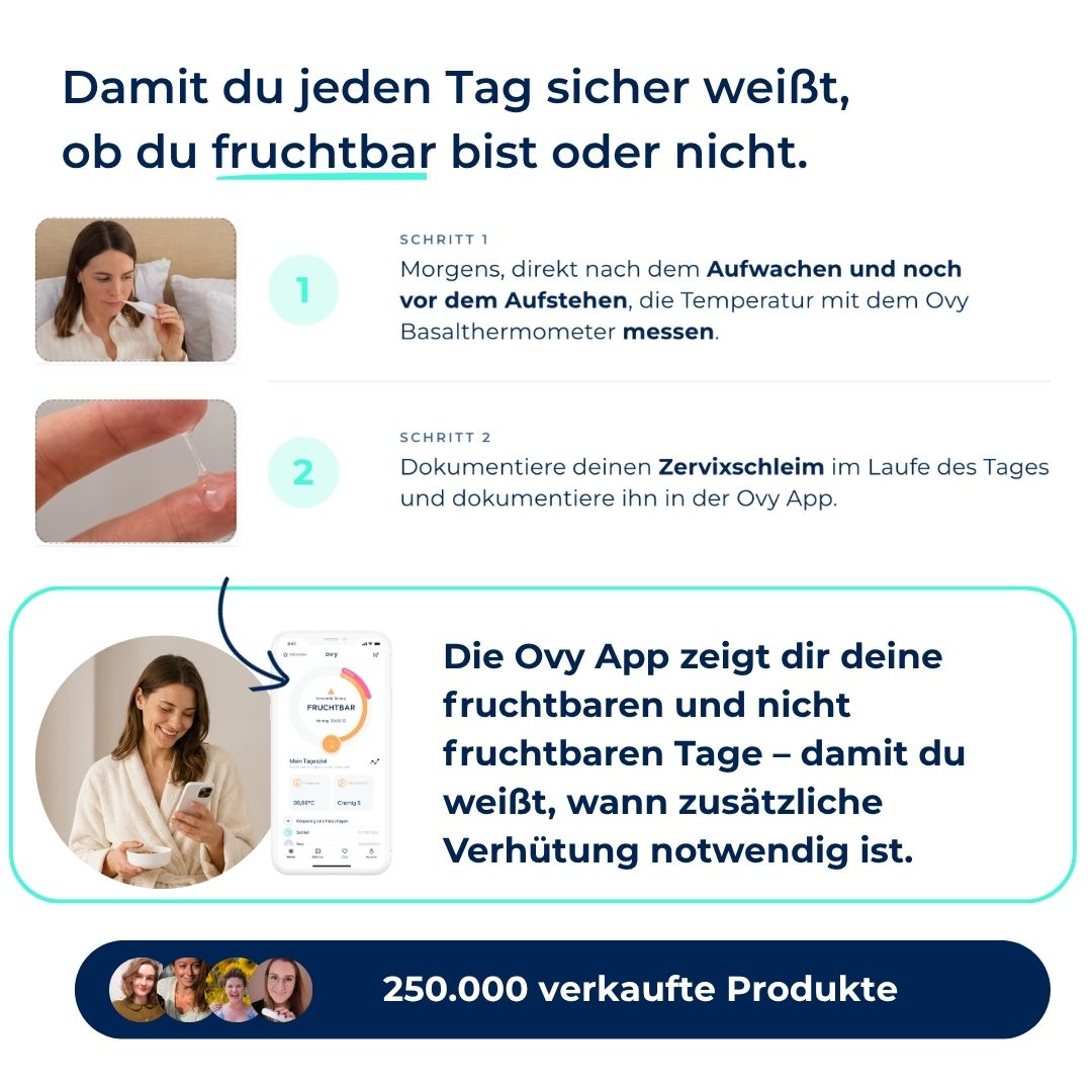 Ovy App Lifetime-Mitgliedschaft mit Bluetooth Basalthermometer (Verhütung)